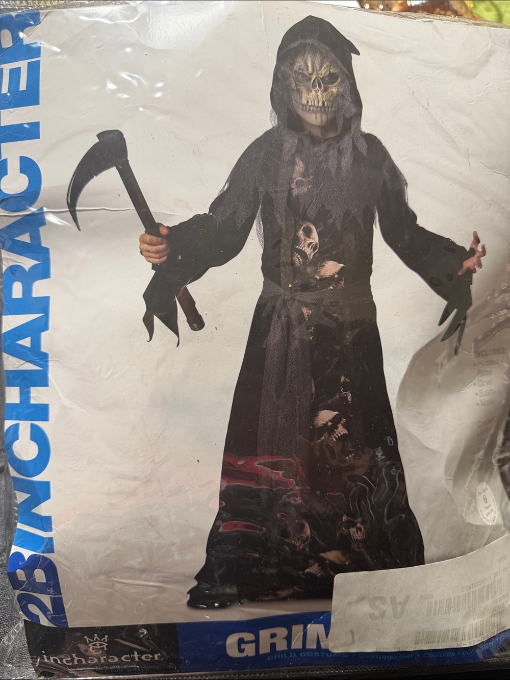 Kids Grim Reaper Hooded Costume in Black